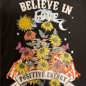 Black Graphic Tee with Positive Energy Design